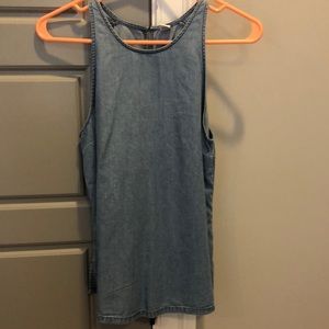 Chambray halter tank